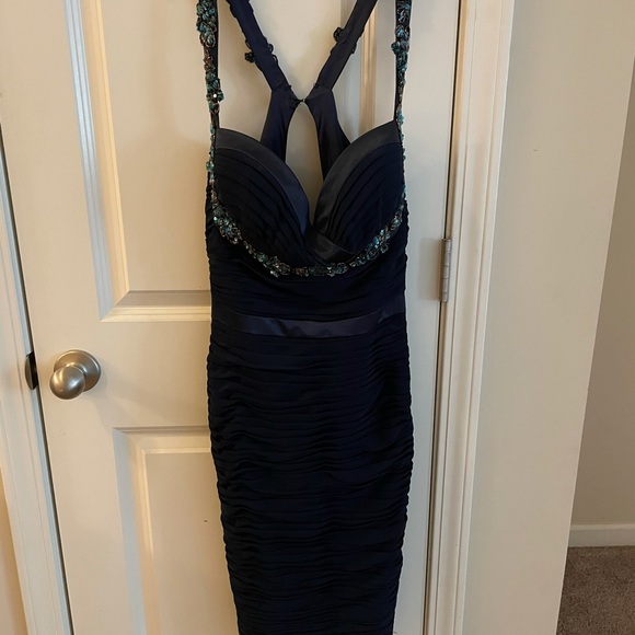 Faviana Couture navy dress 16 - Picture 3 of 8